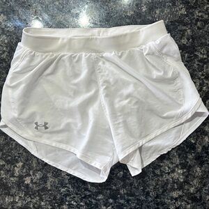 Under Armour White Women's Athletic Shorts with Logo